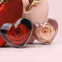 Nouveau coffret de bijoux pour la fête de Qixi, collier, bague et boucles d'oreilles à clous en forme de cœur peint à la rose, à porter en une seule fois