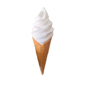 Cornet de crème glacée molle en PVC blanc, modèle artisanal de collection, ornement décoratif, accessoire de présentation estival pour snacks et street food - Product Image 1