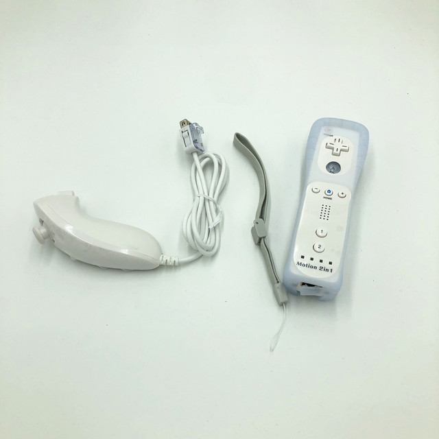 OEM Controller Remote Built in Motion Plus and Nunchuck with Silicone case and Strap for Nintendo Wii