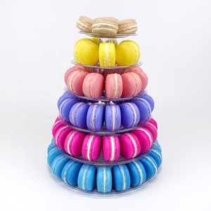 Soporte de exhibición de plástico transparente de 6 niveles para macarons, postres y galletas, ideal para eventos y fiestas. - Product Image 1