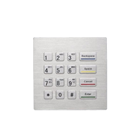 Teclado Numérico Industrial KB-501-120 Personalizado, IP65, Anti-vandalismo, Acero Inoxidable, 4x4, 16 Teclas, para Cajeros Automáticos, Kioscos y Sistemas de Control de Acceso