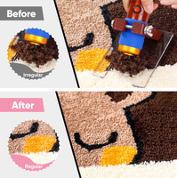 Kit d'accessoires 2-en-1 en peluche de style pistolet pour la coupe de tapis et la finition des bords