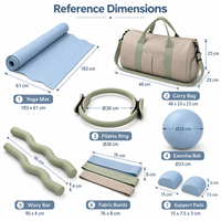Kit d'accessoires professionnels de Pilates : Tapis de yoga, chevillères et poignets lestés, Power Ring, équipement de fitness commercial pour salle de sport