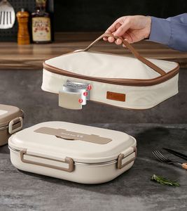Compartment Design Sealed Leakproof High Capacity Food Container Stainless Steel Bento <b>Lunch</b> Box With Cutlery - Product Image 2
