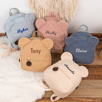 Fourrure dessin animé sac à dos ours en peluche enfant en bas âge monogramme préscolaire étudiant sac à dos pour enfants en plein air sac à dos