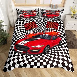 Juego de <span class=keywords><strong>funda</strong></span> nórdica impresa en 3D con patrón para niños, juegos de cama para niños, patrón de coche, 3 uds, tamaño TWIN - Product Image 1