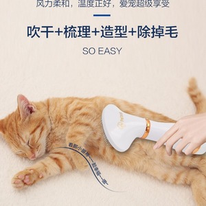 Peigne à air chaud 2 en 1 pour toilettage des animaux, en matériau ABS, outil multifonctionnel pour l'entretien du pelage, rechargeable - Product Image 3