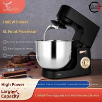Batteur sur socle professionnel 8L grande capacité 1800W haute puissance double usage domestique et commercial pour pétrir la pâte et fouetter le lait frais EU/Chine