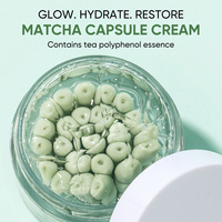 Crème en capsules de matcha OEM ODM, crème pour le visage en capsules de thé vert, antioxydante, hydratante, soin du visage pour les soins quotidiens de la peau