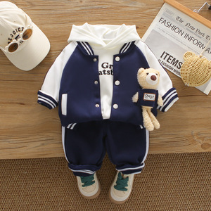 Conjunto de Primavera/Outono para Meninos 2026, Novo e Estiloso, Jaqueta de Algodão com Estampa de Desenho Animado, Conjunto de Três Peças para Bebês de 0-<span class=keywords><strong>1</strong></span>-3-4 Anos - Product Image 5