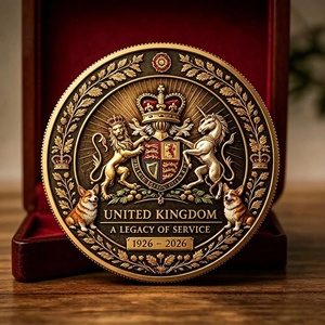 Pièce commémorative du 100e anniversaire de la reine <span class=keywords><strong>Elizabeth</strong></span> <span class=keywords><strong>II</strong></span> 1926-2026, pièce souvenir royale britannique avec couronne et Corgi, cadeau de collection - Product Image 4