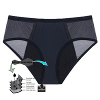 Culotte périodique en maille respirante en coton Bragas Menstruales Sous-vêtements pour incontinence Pantalon d'époque anti-fuite pour femmes