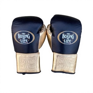ถุงมือชกมวยหนังแท้ Black & Gold N Boxing No Life แบบผูกเชือก ปิดนิ้วเต็มรูปแบบ ระบายอากาศได้ดี สำหรับฝึกซ้อมและต่อสู้ MMA - Product Image 2