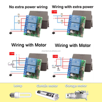 Interrupteur sans fil RF 433 MHz, récepteur et émetteur relais 2 canaux DC 12V, télécommande 3 boutons pour portail/moteur/appareil électroménager