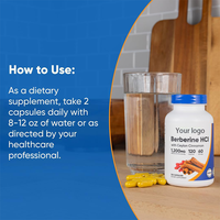 Complément alimentaire naturel en marque privée OEM, capsules de chlorhydrate de berbérine 1000 mg avec extrait de melon amer et d'herbes, 2 capsules par jour pour hommes