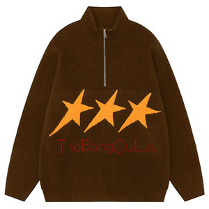 Maglione da <span class=keywords><strong>uomo</strong></span> in <span class=keywords><strong>cotone</strong></span> e lana personalizzato a manica lunga semplice con scollo a mezza cerniera - Product Image 3