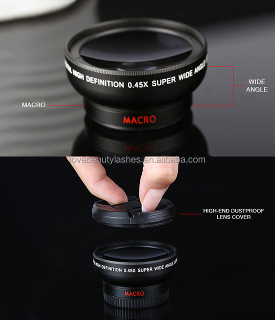 Professional Mobile Phone Camera Lenses Wholesale 0.45x Super Wide Angle Macro Lens