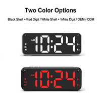 Bureau électronique grands chiffres LED horloge alarme réglable Volume numérique réveil pour maison, chambre, bureau
