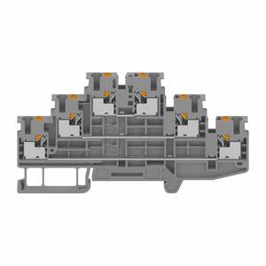 Elektrische Federklemmen 4-polig 2-lagig Schienenblock-Verbinder Aluminiumlegierung Messingbeschichtet 300V Yulian CE/ROHS ISO GUS - Product Image 6