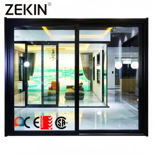 Disesuaikan aluminium As2047 NFRC kaca Tempered ganda pintu geser kualitas tinggi sertifikasi Hurricane pintu geser - Product Image 1