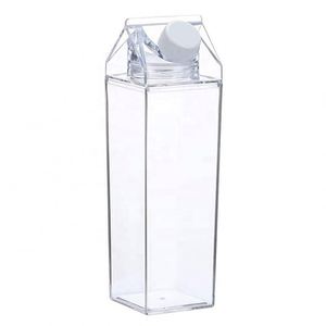 Customizable 500ml/750ml/1000ml/1900ml Multiple Colors Square BPA-Free Plastic Leak-Proof <b>Milk</b>/Juice <b>Bottles</b> Push-Pull Lid Party - Product Image 3