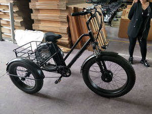 Vélo cargo électrique à trois roues de style hollandais avec cadre en acier, batterie puissante, ensemble Max, remorques pour vélo à café - Product Image 3