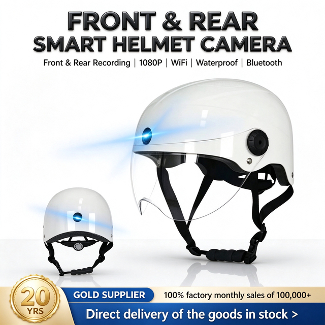 Lu Ziang AI for  Smart Helmet Dual Camera Gravity Sensing Night View for 1-Year Motorcycle Reverse Navigation GPS