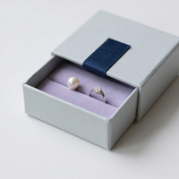Luxe votre propre Logo petit cadeau tiroir glisser boîtes de papier pour bijoux boucle d'oreille collier emballage avec insert en mousse