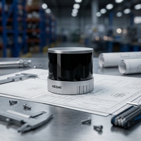 Montacargas Robótico Hesai XT16/XT32/32M y AMR para Almacenes con Láser de Seguridad Ocular, Clasificación IP6K7, Mapeo, Topografía y Seguridad Perimetral