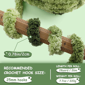 Hilo de Chenilla Grueso - 226g, Tamaño Personalizado, Colorido y Suave para Tejer a Mano y Crochet, Hilo Jumbo Grueso y Esponjoso - Product Image 4