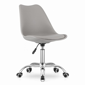 <span class=keywords><strong>Silla</strong></span> de Oficina Moderna y Económica, Giratoria, de Plástico, con Cojín Gris, con Elevación a Gas - Product Image 1