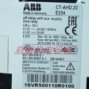 Relé de tiempo Abb CT-AHD.22 2C/O 24-48Vdc 24-240Vac Retardo al apagar 0.05S-100H - Product Image 3