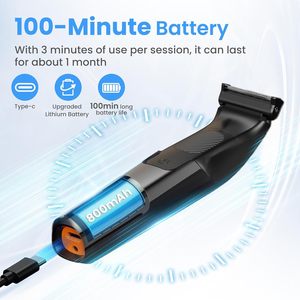 Recortadora de Vello Corporal, Afeitadora Eléctrica para Hombre, Resistente al Agua IPX6, Kit de Afeitado en Seco/Húmedo, Cuchillas de Cerámica, 61-90 Minutos de Autonomía, para Pecho y Zona Púbica - Product Image 3
