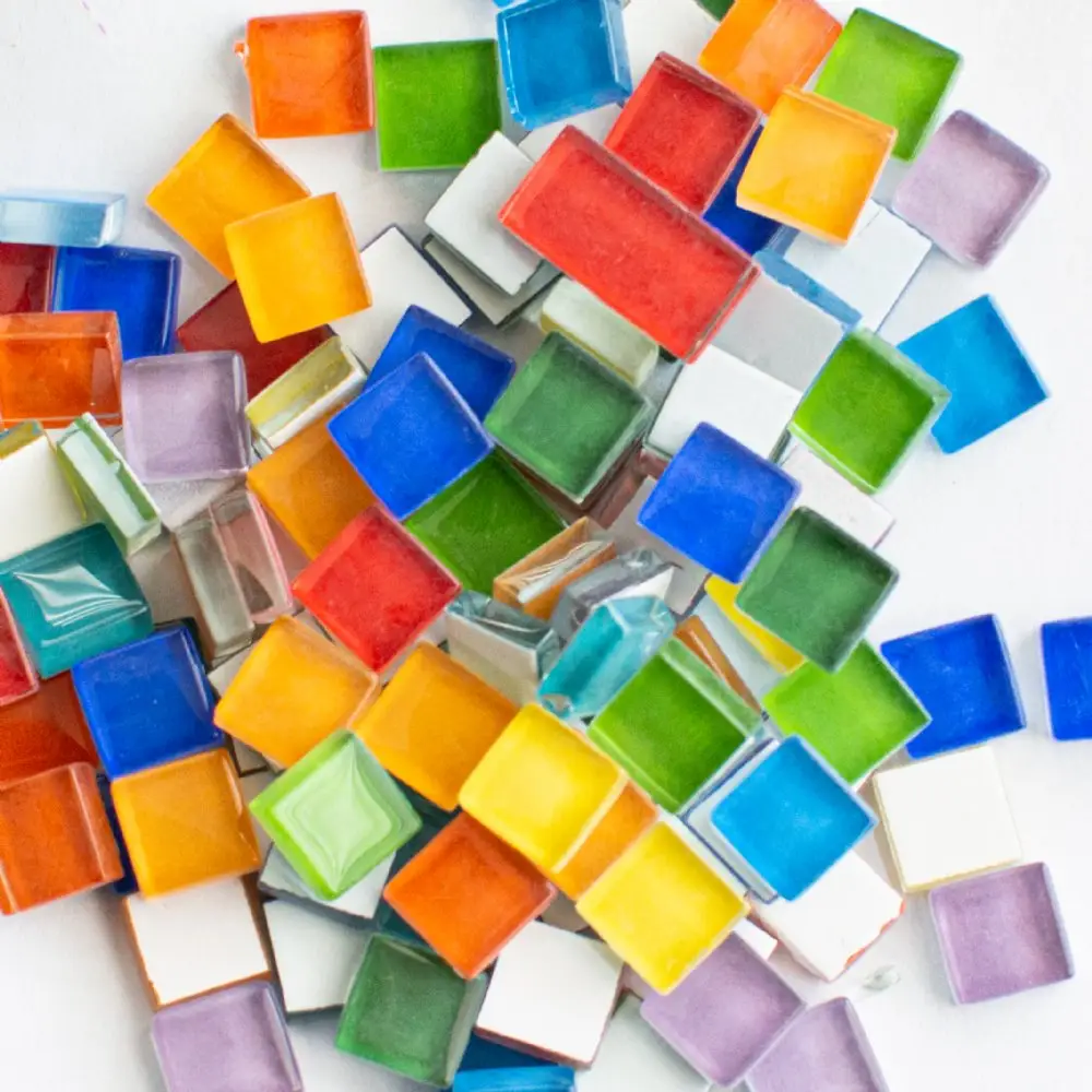 Home Decoration 10*10*3mm 25g Multi Color Loose Mosaic Glass Tiles For Craft DIY Gemstone DIY Hobbies Art