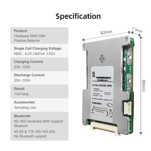 Paquete de batería de litio de 48V 18650 al por mayor con BMS y PCM versión equilibrada 15S 20A LiFePO4 para E-bike EV PCB y PCBA - Product Image 2