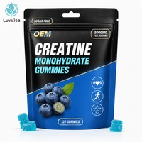 LUVVITA OEM Gummies de Créatine Monohydrate Marque Privée 5000mg Sans Sucre Complément Sportif Herbal en Vrac Gummies de Créatine pour Femmes