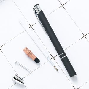 Wholesale Bulk Soft Rubber Metal Aluminum Ballpoint <b>Pen</b> With Printed Logo Advertising Customized for Touch Screen Table - Product Image 4