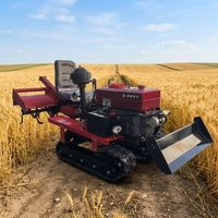 Mini motoculteur diesel 25 CV à prix réduit, machine agricole, tracteur à chenilles
