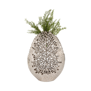 Vaso Ovale in Metallo Contemporaneo con Design Traforato Intricato per Arredamento Soggiorno - Product Image 2