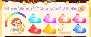 Veilleuse pour enfants GOLDMORE, 16 couleurs, lampe chat mignon, blanc chaud, commande tactile, intensité réglable, silicone rechargeable, design moderne, chambre à coucher - Product Image 6