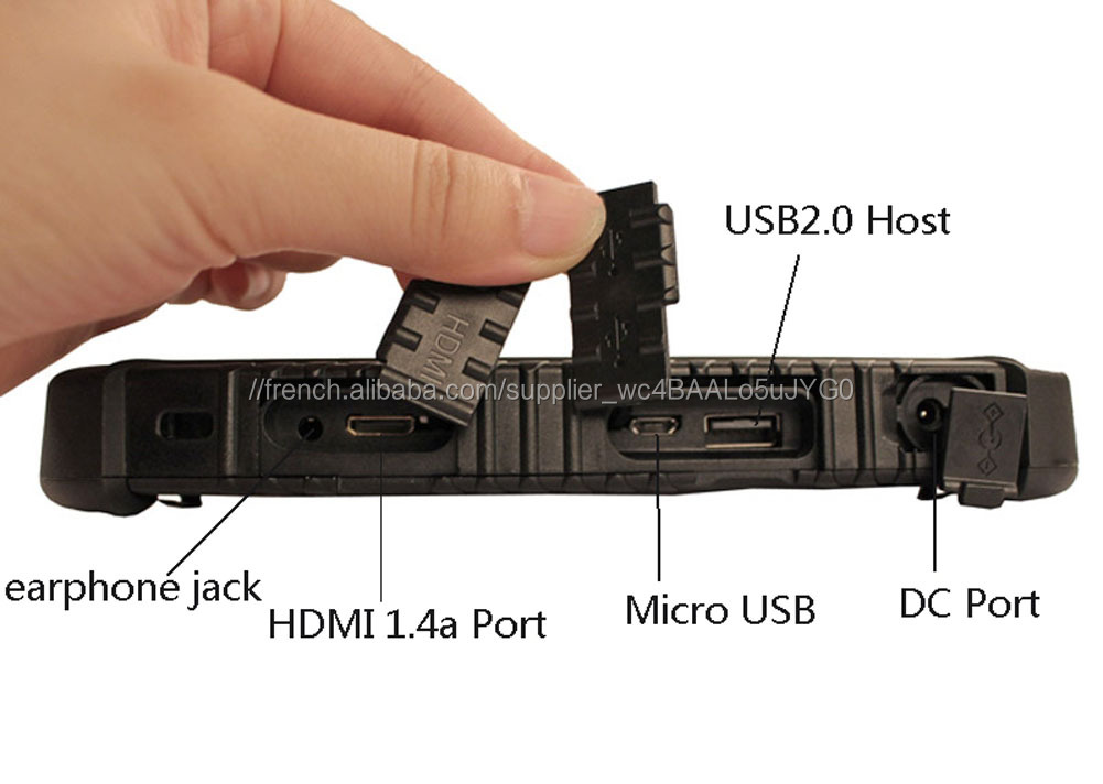 Intel 2.6GHz 10.1inch 4 + 128G Windows10 Ordinateur portable durci Tablette durci avec scanner de code à barres Scanner d'amarra