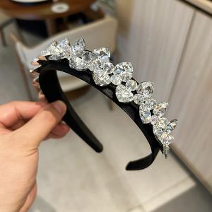 Diadema Antideslizante con Pedrería Brillante, Estilo Europeo Americano, 15cm, Accesorios para el Cabello para Mujer, para Fiestas y Compromisos - Product Image 5