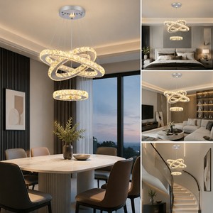 Indoor Modern Luxury Crystal Chandelier Pendant <b>Led</b> Pendant Hanging <b>Lights</b> for Restaurant Bedroom - Product Image 3