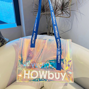 Laser holographic óng ánh <span class=keywords><strong>PVC</strong></span> vai tote túi thuận tiện mua sắm quà tặng bọc tote túi với xử lý - Product Image 1