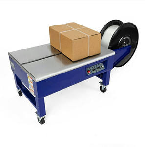 Équipement d'expédition logistique, machine d'emballage de cerclage semi-automatique pour petits colis en ruban pp/opp pour boîtes - Product Image 2