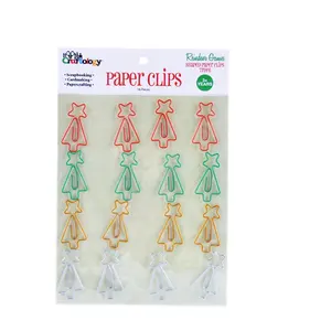 Papercrafting 16pcs 38mm colored tree shaped paper clips