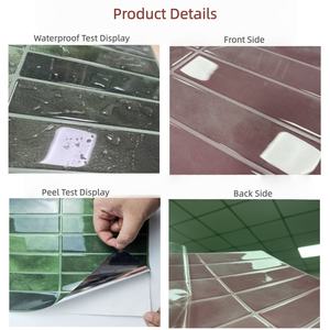 מדבקות קיר תלת מימד מודרניות עמידות למים - אפקט שיש, קלף והדבק למטבח/אמבטיה, מתאים לאריחים - Product Image 2