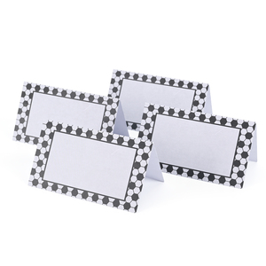 Cartes de table en papier pliées en nid d'abeille noir et blanc sur le thème du <span class=keywords><strong>football</strong></span>, avec logo personnalisé, écologiques, pour fêtes et événements - Product Image 2