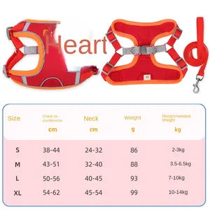 Suministros para mascotas Chaleco estilo mascota Correa gato perro correa para el pecho Transpirable reflectante perro caminar cadena