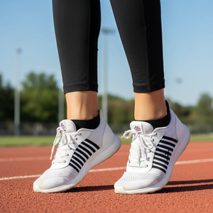 Chaussettes de sport courtes à motif cercle fin, brodées motif vache, tricotées avec des caractéristiques durables, logo positionné sur le corps du chaussette - Product Image 3